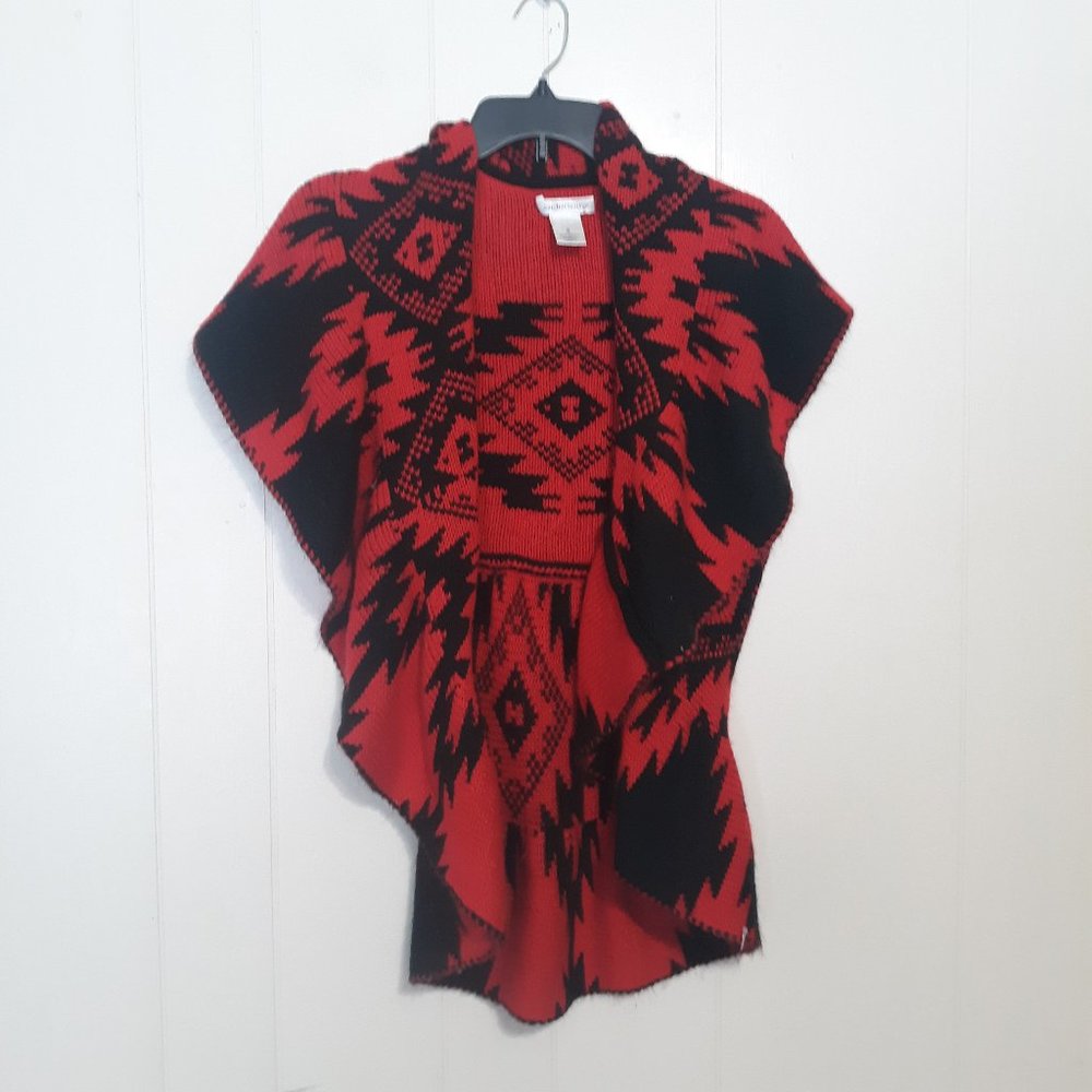 John Paul Richard Aztec Sweater Vest Reversible Waterfall Front Women sz Small